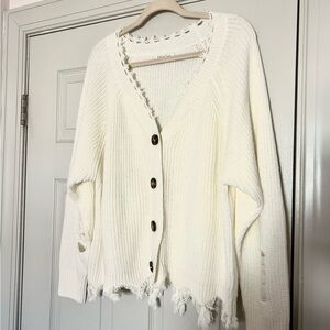 Elegant Cream Knit Cardigan